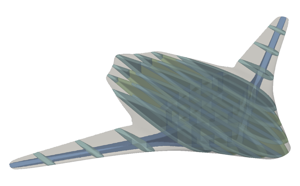 Blended wing body aircraft with internal structure