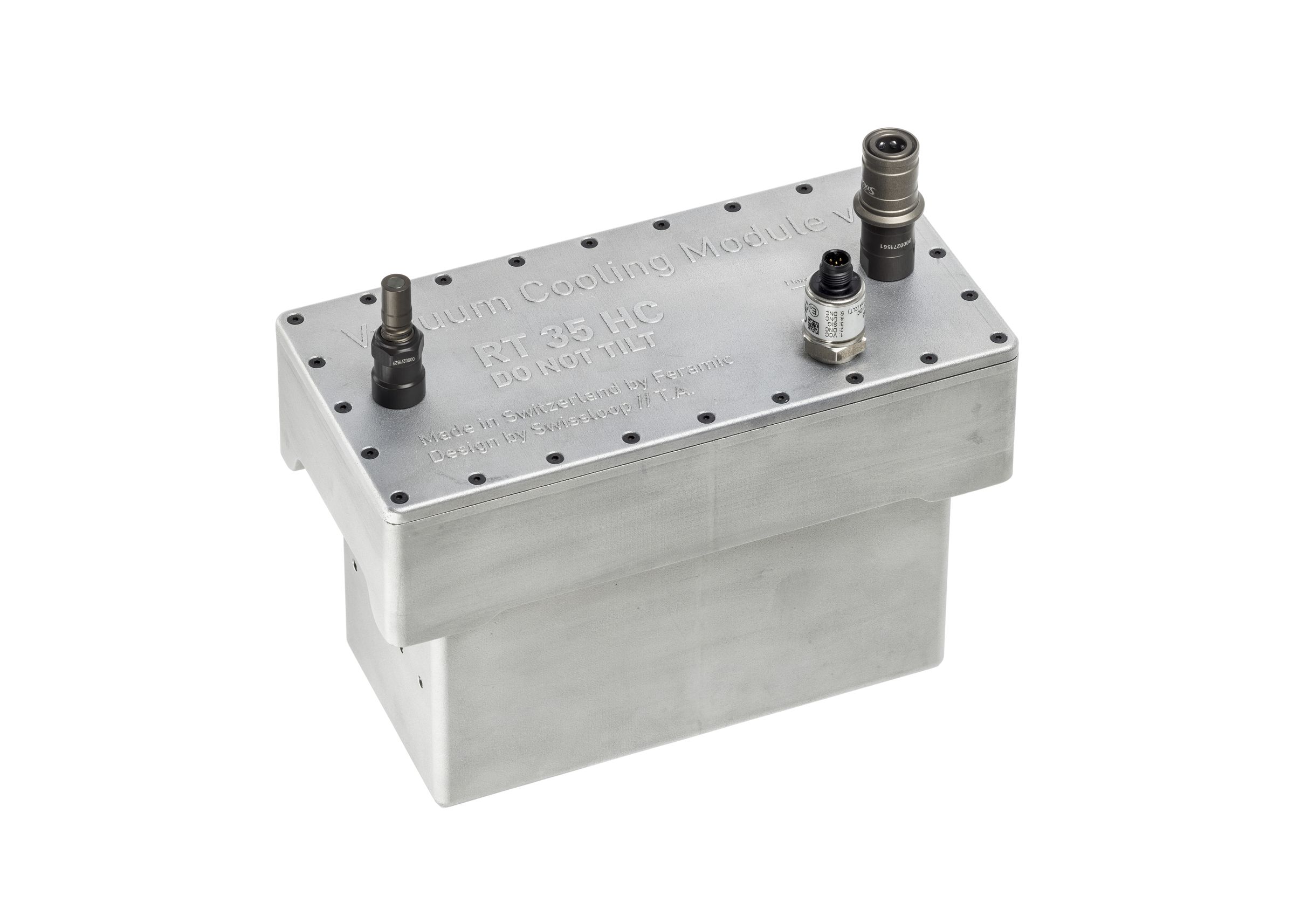 VCM v1 with lid, fluid couplings and pressure sensor